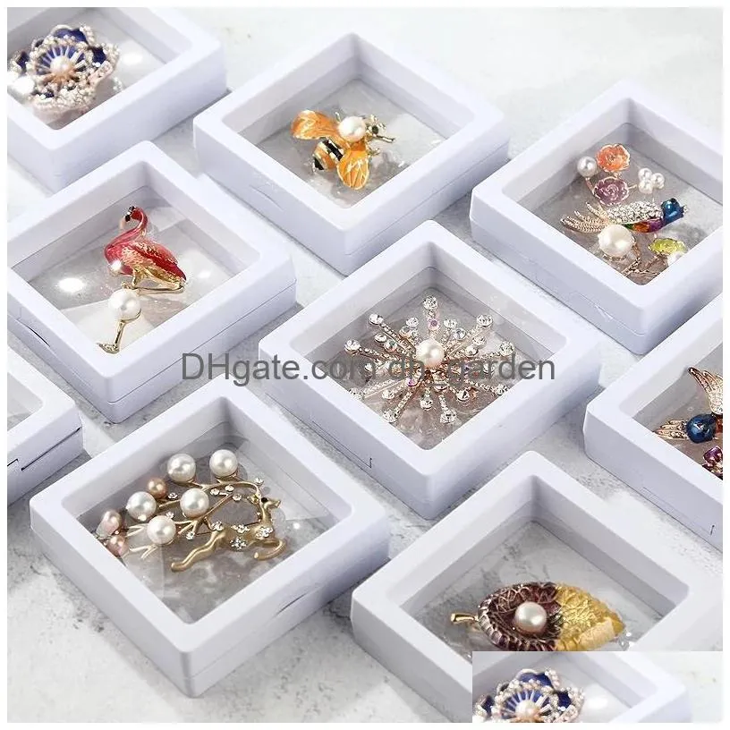 transparent pe film display stand jewelry storage collect box case for bracelet ring earring necklace