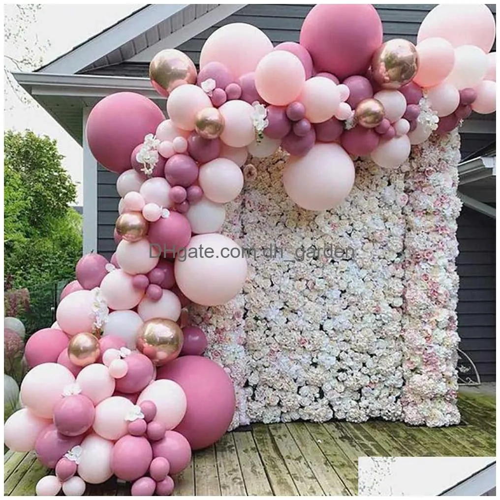 christmas party supplies retro pink balloon chain first year party wedding scene arrangement irregular latex garland