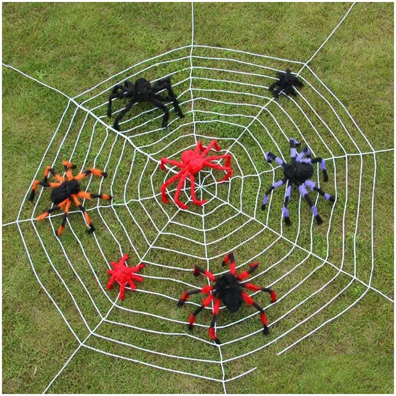 party decoration stretchy spiderweb halloween cobweb terror bar haunted house spiders web decor