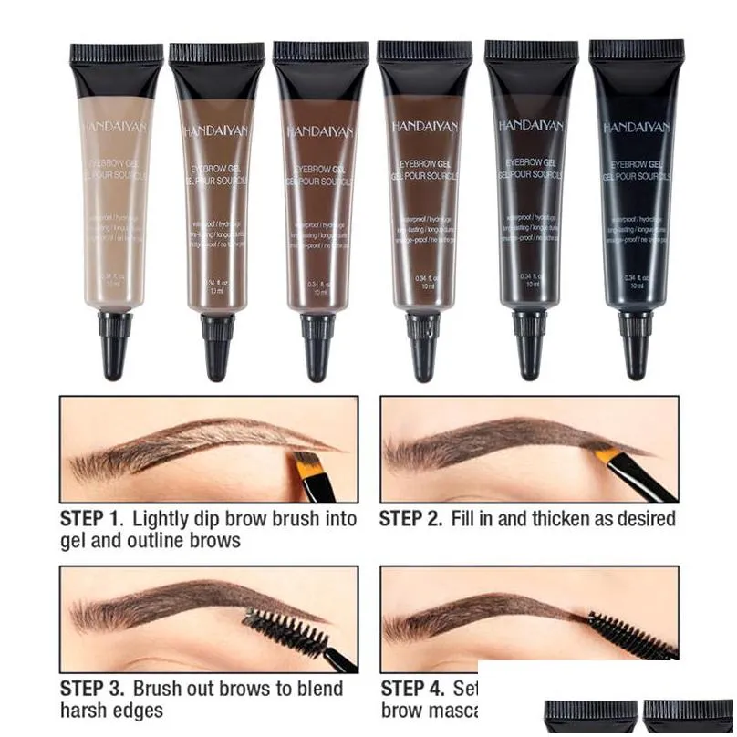 handaiyan eyebrow enhancers gel cream conical spiral brush waterproof non halo dyeing eye brow setting beauty makeup