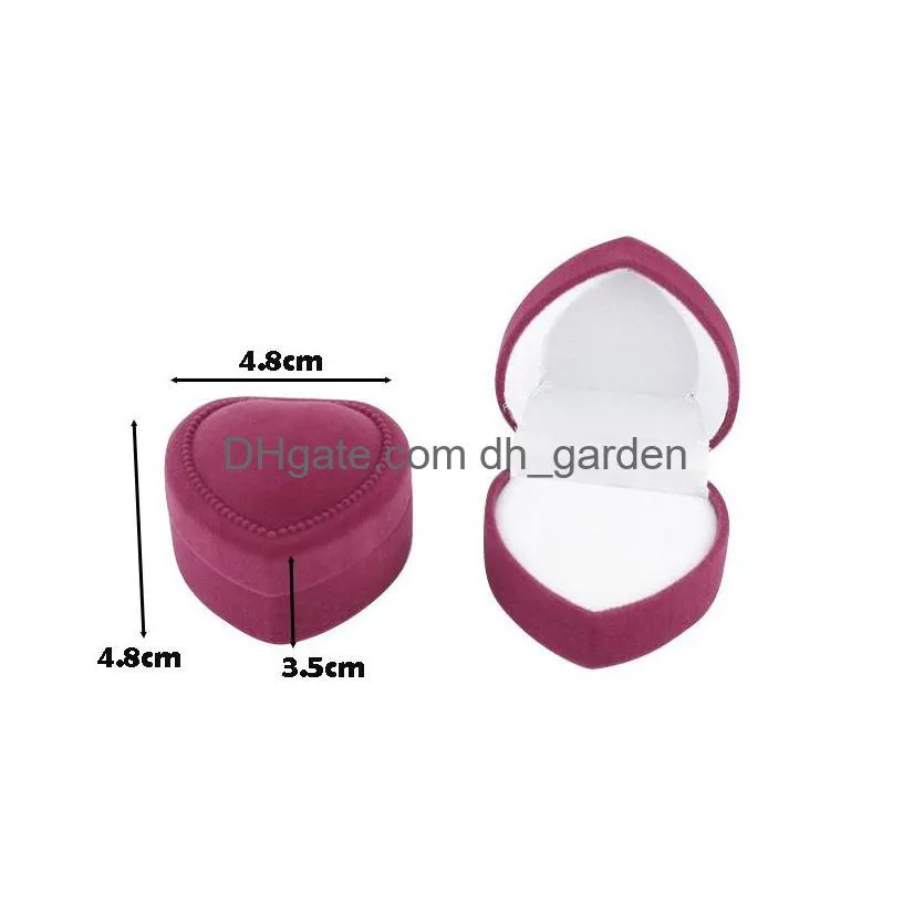 jewelry gift box case heart shaped ring gifts boxes velvet earrings ring organizer cases display package