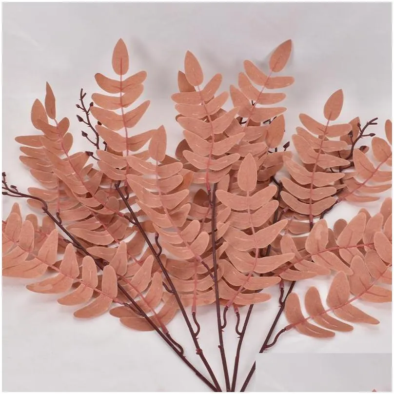 decorative flowers wreaths locust tree leaves green plant artificial silk leaf for office decor wedding home decoration accessories