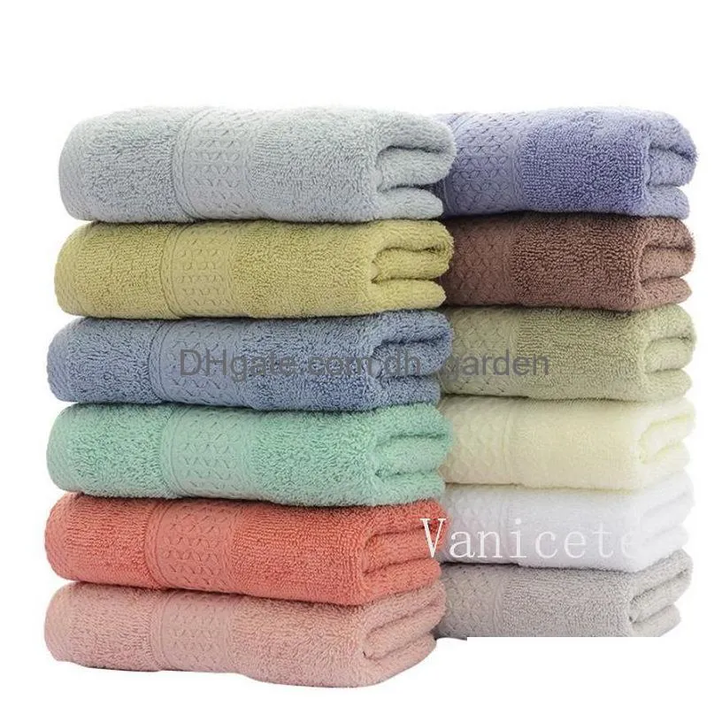 cotton plain color adult bath towel wash face towels solid colors thickened soft water uptake washcloth t9i002153