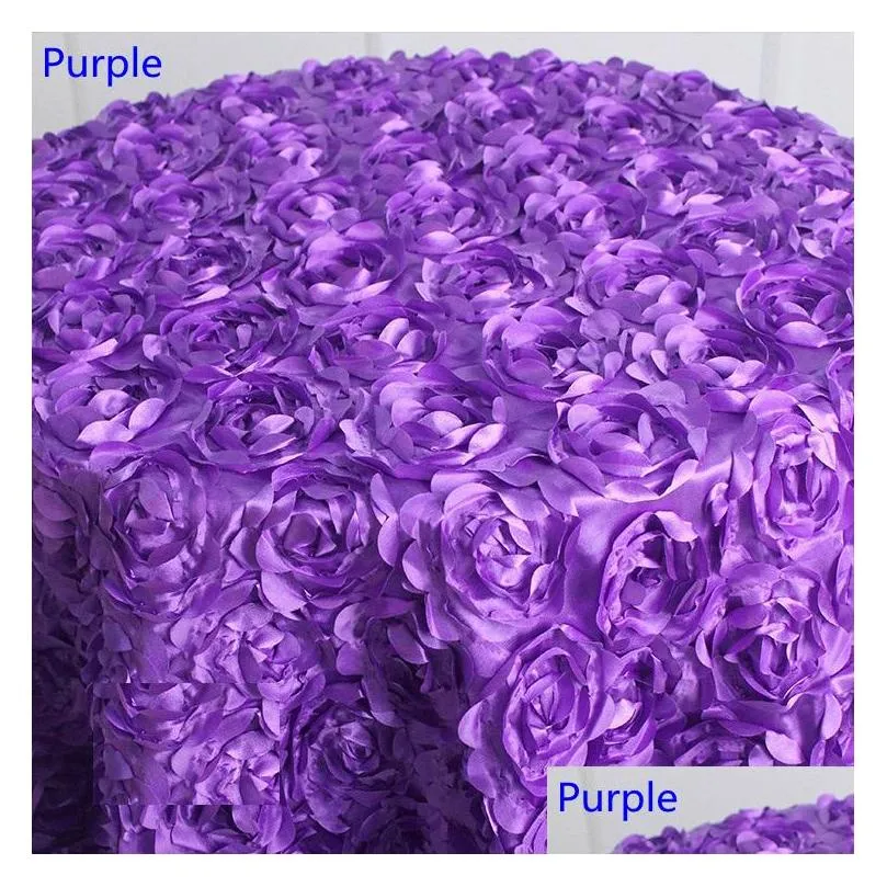 various colours round table cloth rosette embroider table cover 3d rose flower design for wedding party el