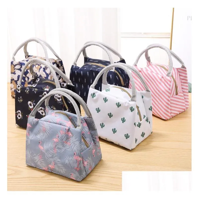 waterproof lunch bags tote portable lunch box bag kitchen zipper storage bags for outdoor travel picnic thermal bag carry bags