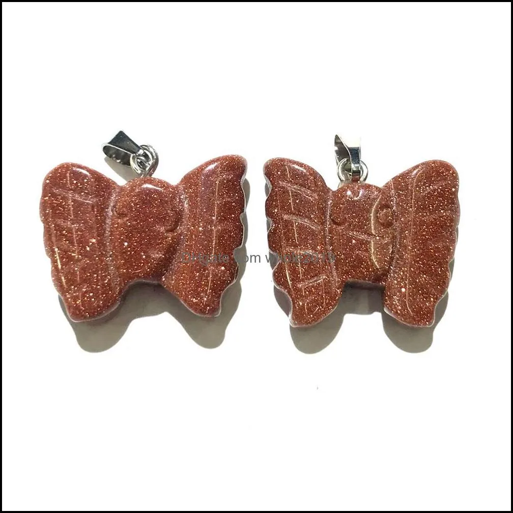 natural agates pendant butterflyshaped semiprecious stone pendants to making diy jewelry necklace size 20x20mm