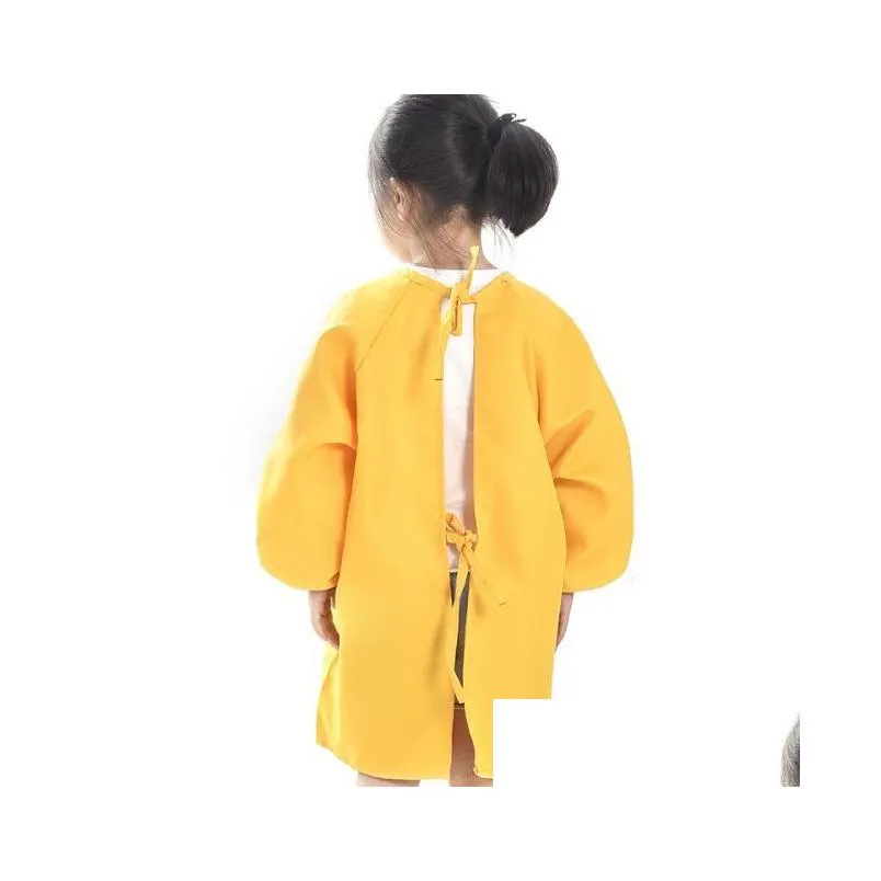 children kids long sleeve apron drawing painting waterproof smock for practice brushwork