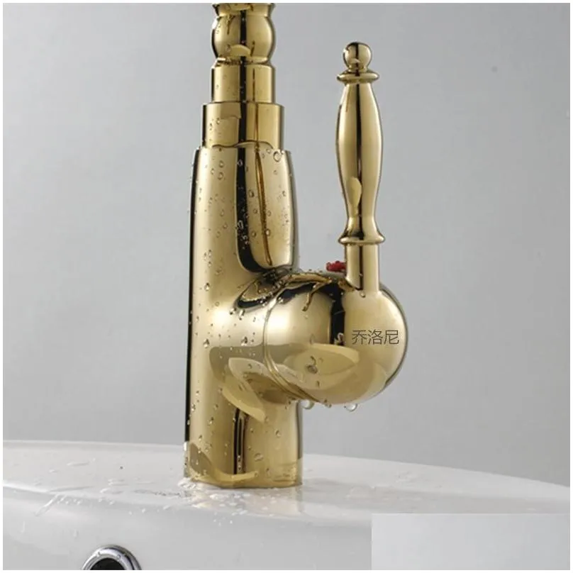 wholesale auswind antique brass gold faucet kitchen swivel faucets bathroom faucet sink basin mixer tap