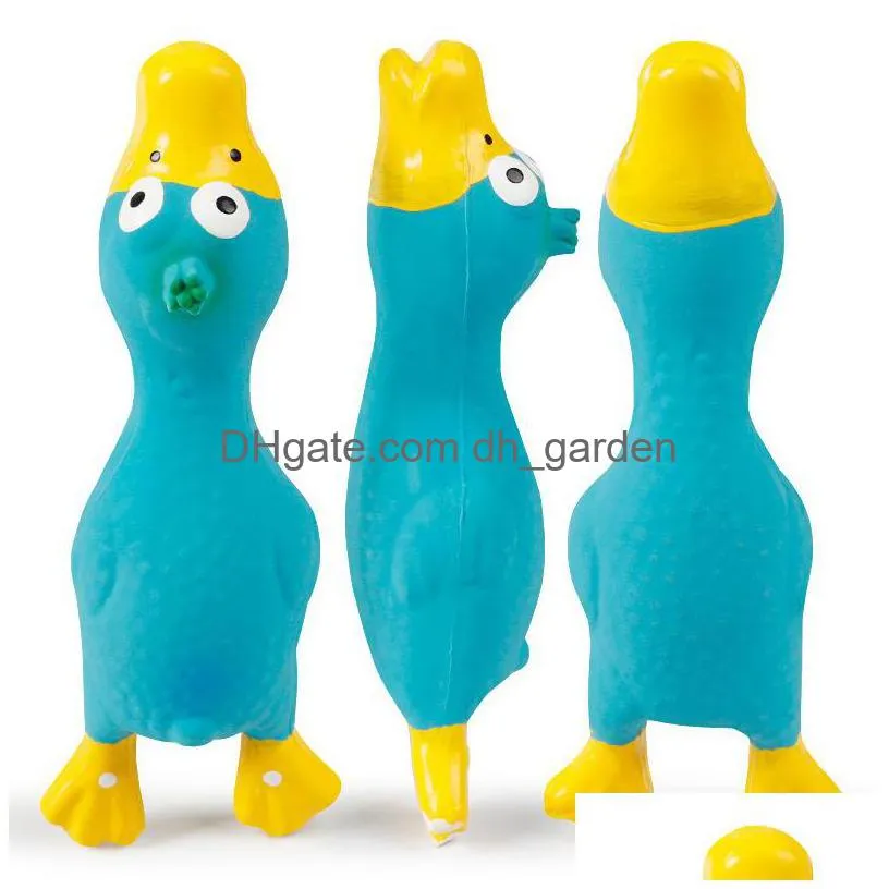 natural latex pet dog screaming chicken duck toy squeaker fun sound rubber training playing toy puppy chewing toy tooth cleaning