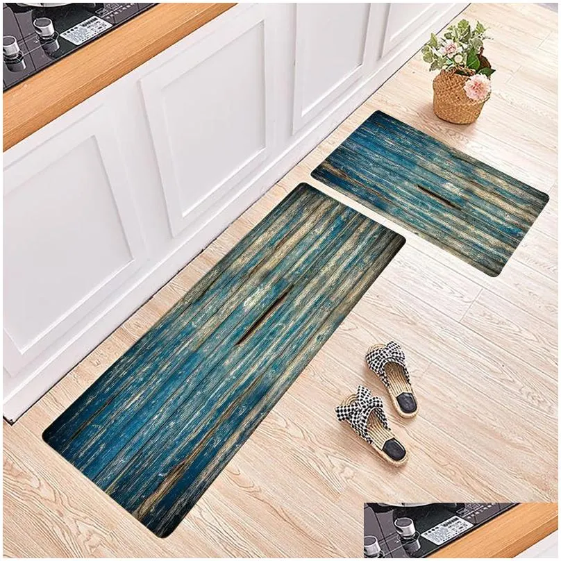 carpets nordic style kitchen mat absorbent nonslip floor balcony simple long splicing rug wood plank pattern