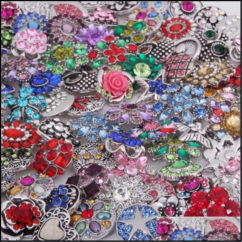 mixed styles components vintage noosa chunks 18mm snap buttons for snap button necklace bracelet jewelry accessories