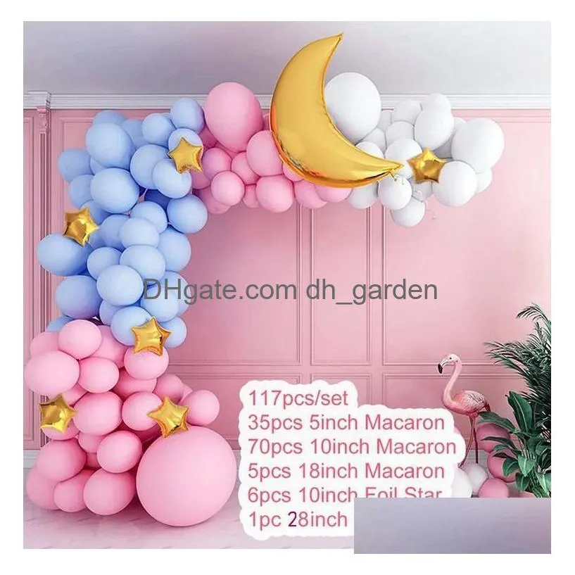 christmas party supplies maca pink blue balloon chain suit birthday supplies big moon atmosphere decoration