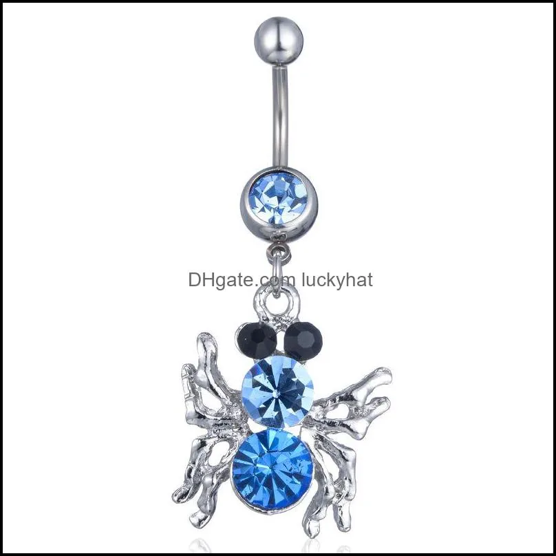 d02891 3 colors clear color nice belly ring spider style with piercing body jewlery 218/5 t2