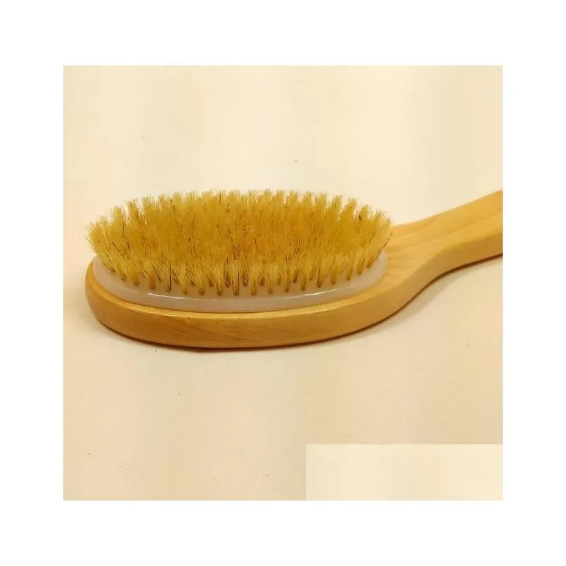 natural bristle dry skin exfoliation brush full body detox fight cellulite tool