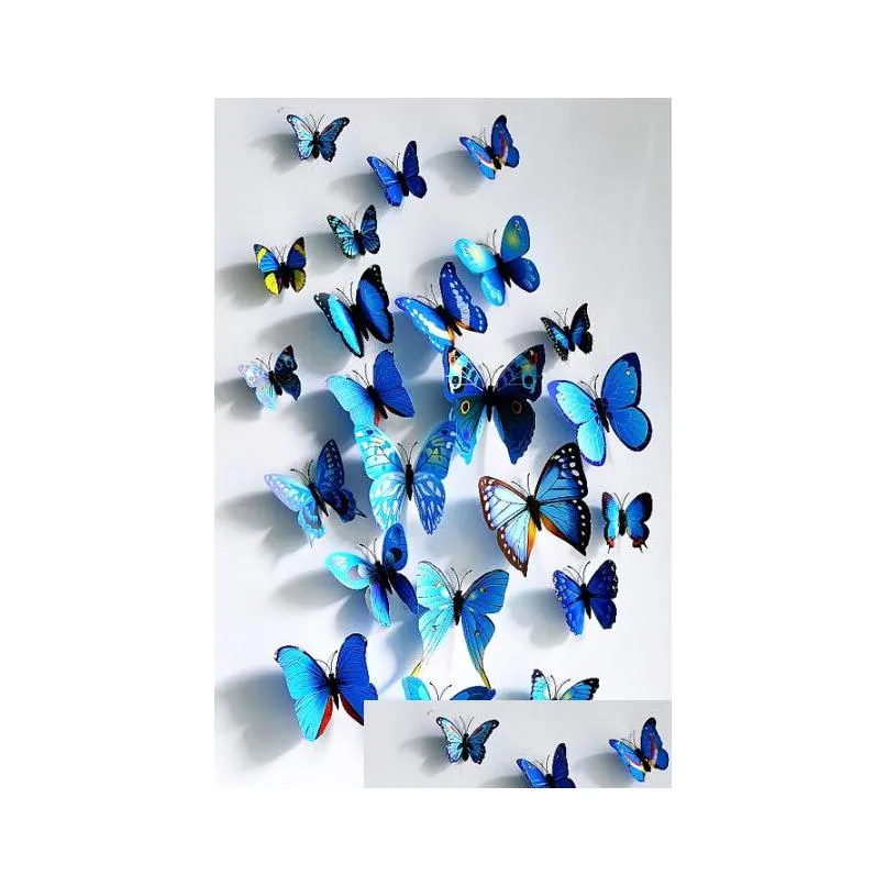 3d butterfly wall sticker simulated butterflies double wing wall decor art decals home decoration