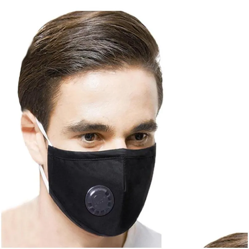 pm2.5 cotton protective mask dustproof haze proof with breathing valve can be inserted into filter