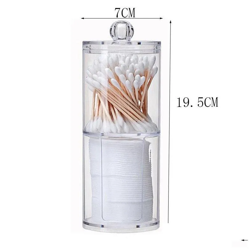 storage bags acrylic cosmetic organizer cotton swabs qtip box container makeup pad jewelry holder candy