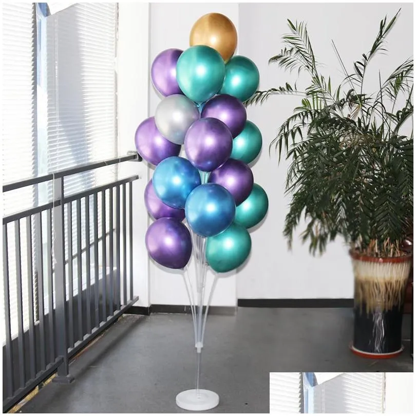 party decoration 2sets adult kids birthday balloon column stand wedding arch baby shower 100pcs latex globos for number ballons