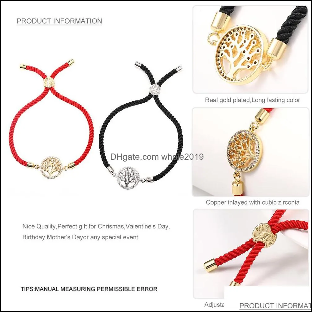 high quality copper inlaid zircon bracelet for women fashion designer infinite heart cross life of tree charm bracelets braided rope