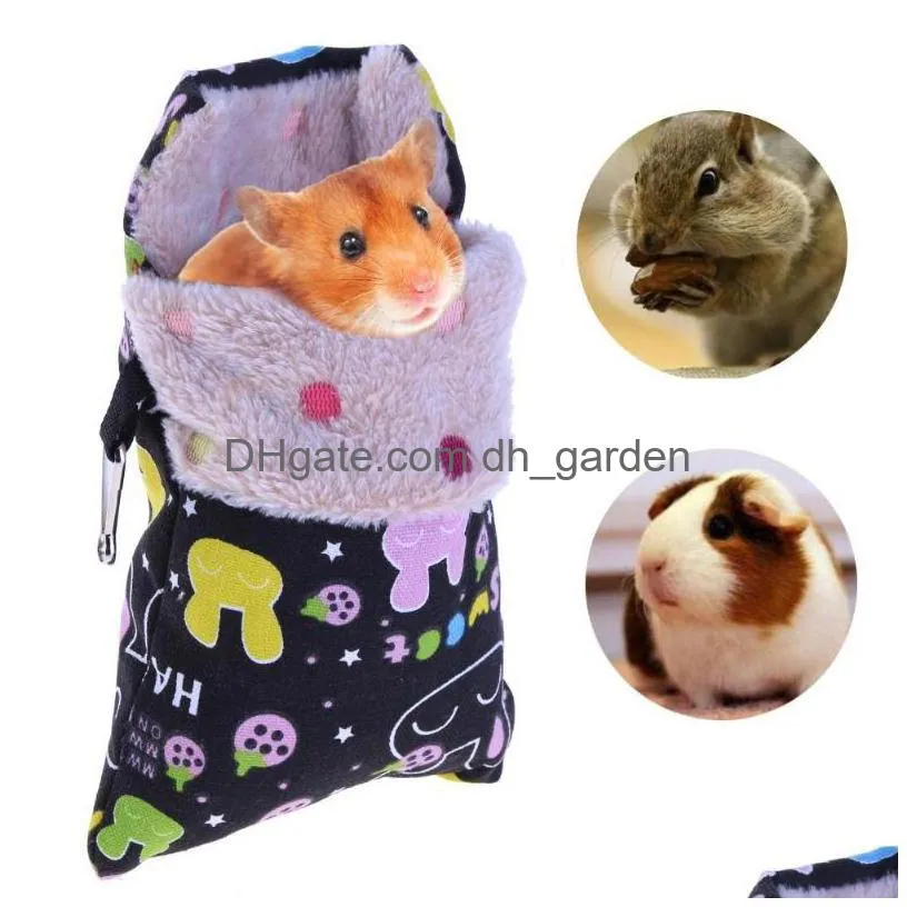 3 sizes cartoon winter short plush hamster sugar glider hammock squirrel hanging sleeping bed cage parrot nest small pet supply