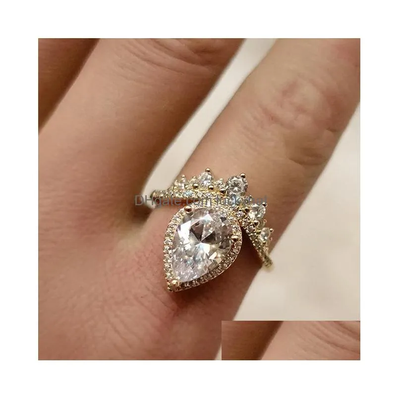 fashion jewelry boutique big drop crystal ring lady ring