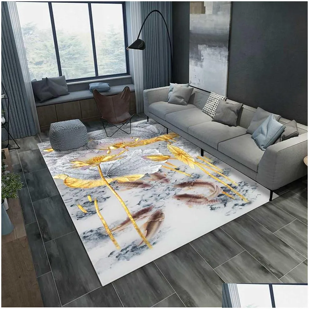 3d carpets 2000mm x 3000mm rectangular rugs living room lotus flower rug sofa coffee table mat bedroom yoga pad study door mat