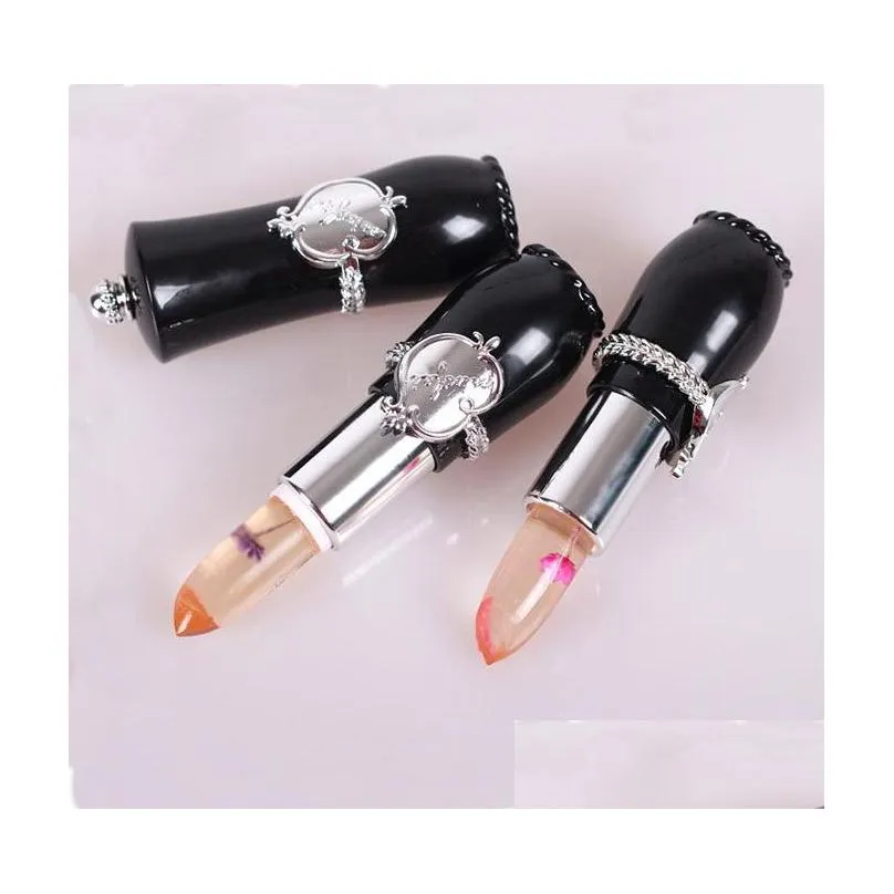 6pcs flower jelly lipstick nude lipsticks colors black tube moisturizer transparent color changing longlasting easy to wear makeup lipper