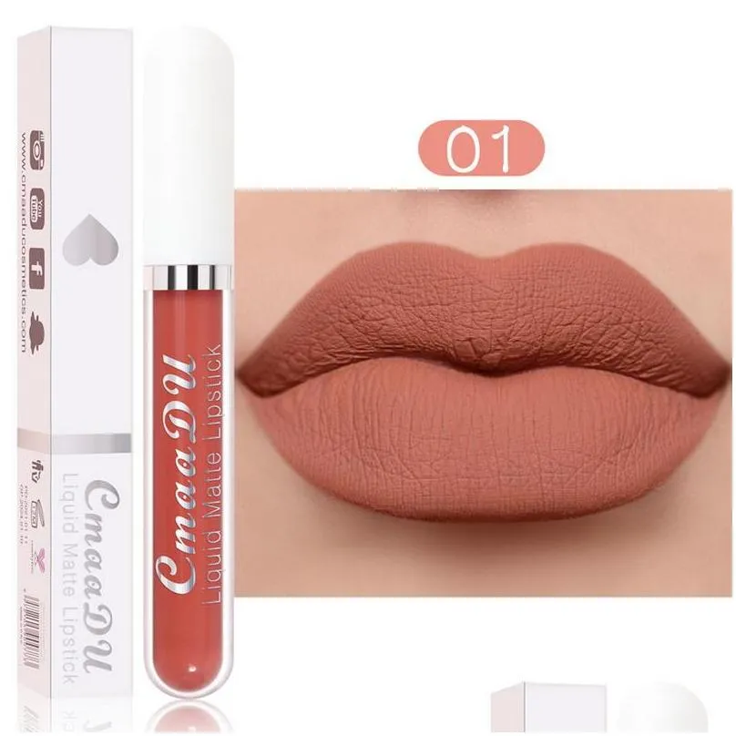 cmaadu matt lip gloss wholesale waterproof sexy longlasting lipgloss velvet matte lipstick 18 color makeup lips brilliant