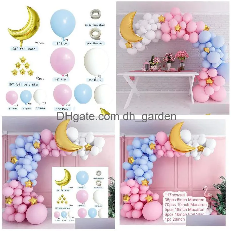 christmas party supplies maca pink blue balloon chain suit birthday supplies big moon atmosphere decoration