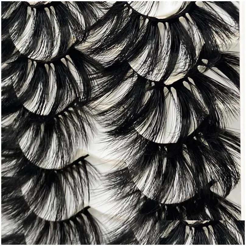 false eyelashes 20 pairs wispy artificial synthetic thick crisscross faux mink hair soft handmade dramatic volume eye lashes makeup