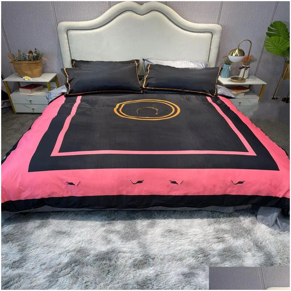 brand bedding sets designer duvet cover bed sheet pillowcases set fashion comforter ht1738
