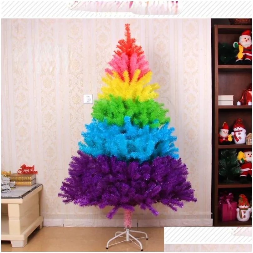 christmas decorations 2021 arrival rainbow color tree festival decoration creative home ornaments living room