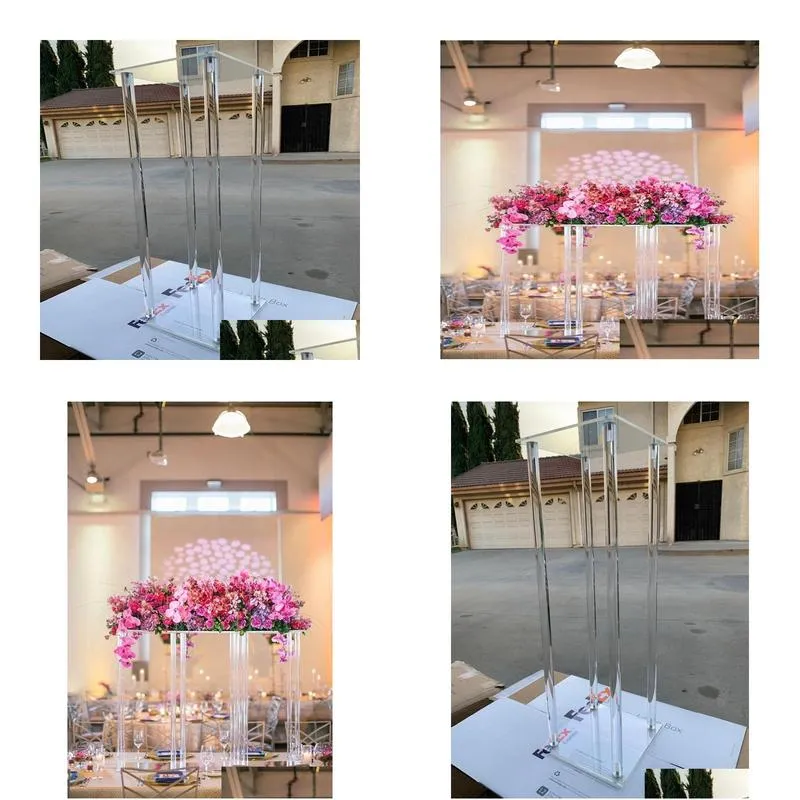 party decoration 12pcswedding centerpiece flower centerpieces vase stand with crystal acrylic yudao1564