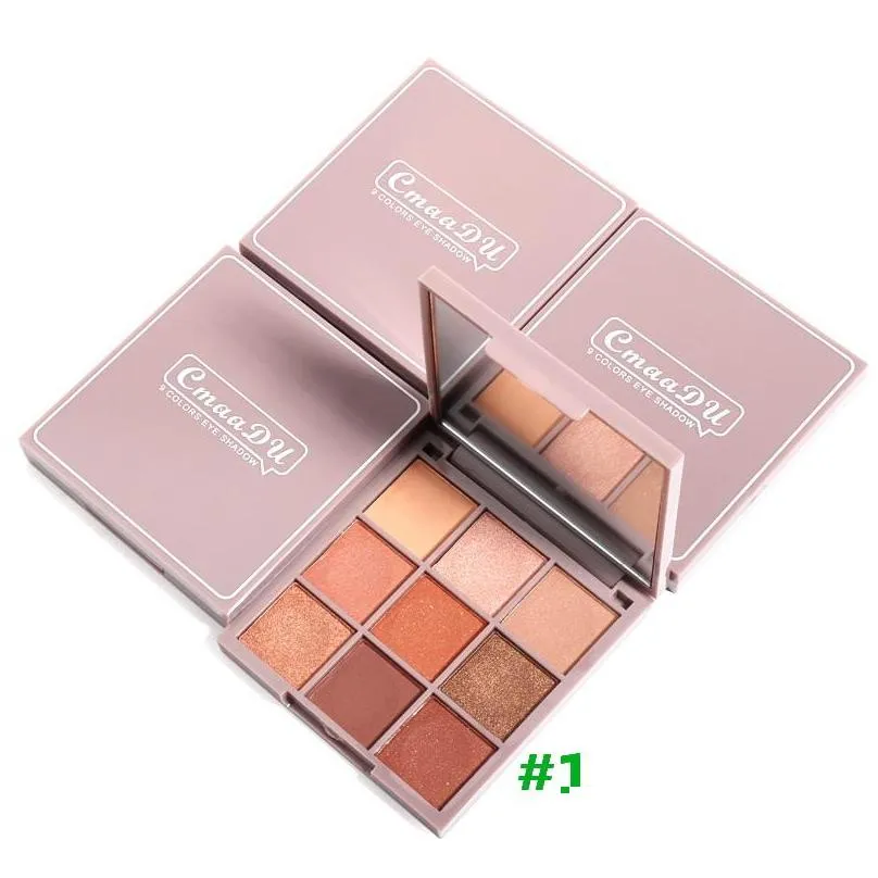 makeup 9 color eyeshadow palette waterproof keyboard fingertip pumpkin color matte and shimmer eye shadow