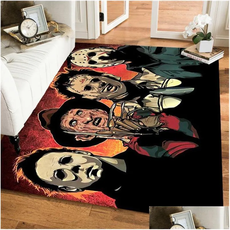 carpets evil guys living room rug halloween game rugs floormat soft bed bath non slip large carpet bedroom decor horror movie