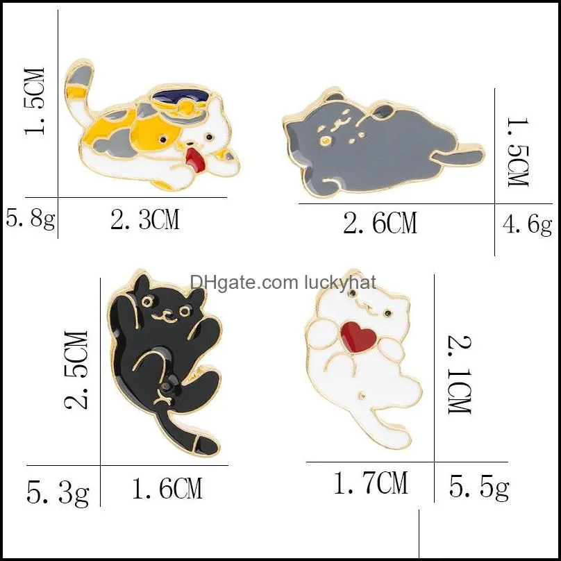 jewelry brooch cartoon cute animal cats expression pin clothes bags women student ornament badge 1596 q2