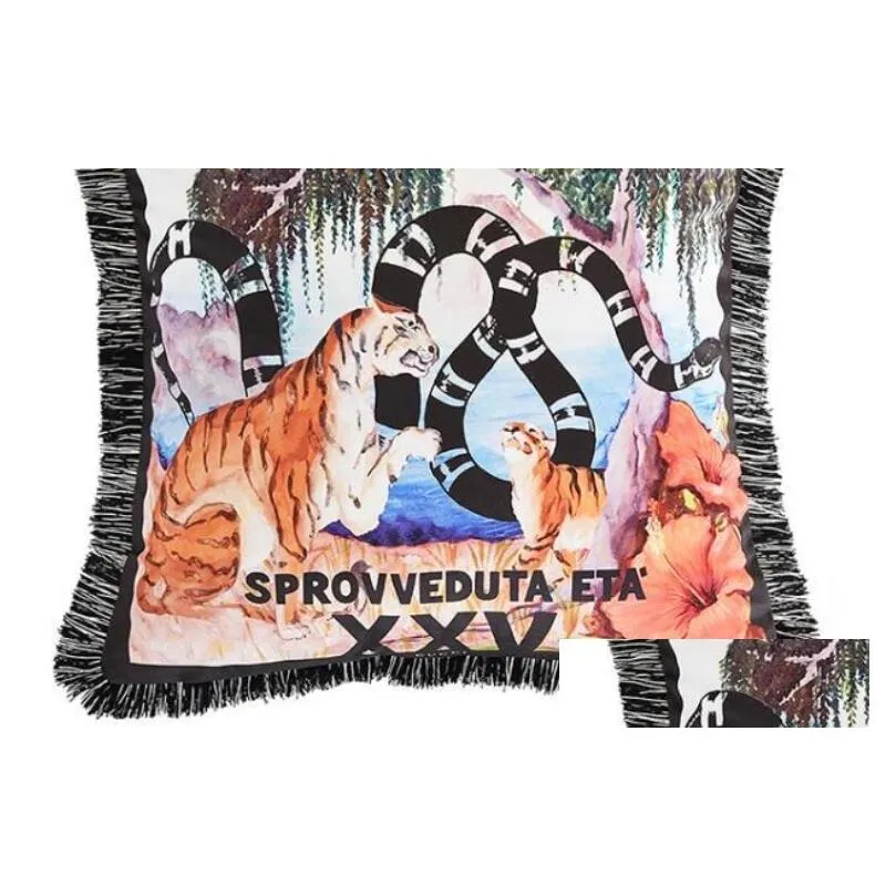 cushion/decorative pillow zengia luxury leopard velvet tassel cushion cover soft tiger animal pillowcase for home decorative sofa car