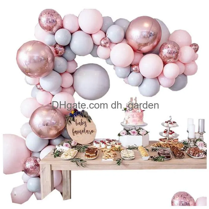 christmas party supplies balloon arch suit macaron 4d ball rose gold latex balloon chain
