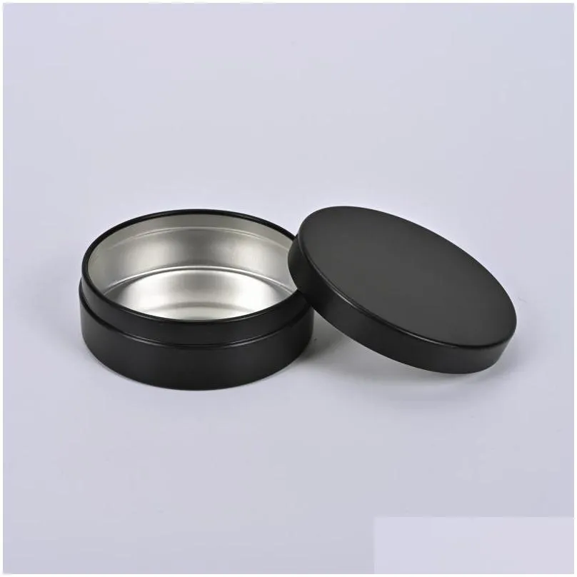 storage bottles jars 80 x 100ml empty round matte black aluminum lip tins for cosmetic packaging metal packing jar 80x28mm