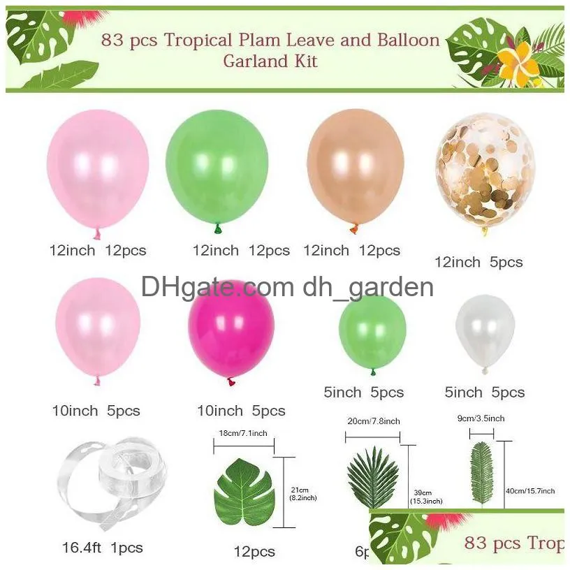 christmas party supplies flamingo turtle leaf decorative balloon set hawaiian latex chain set