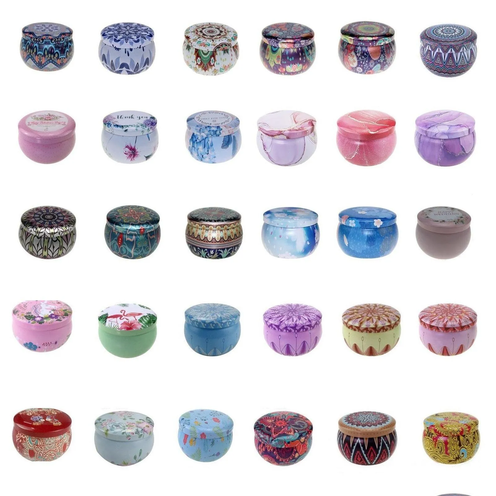 56 designs tea case candle holder case 4.4oz metal originality multicolor candy box wedding ceremony gifts storage tin box