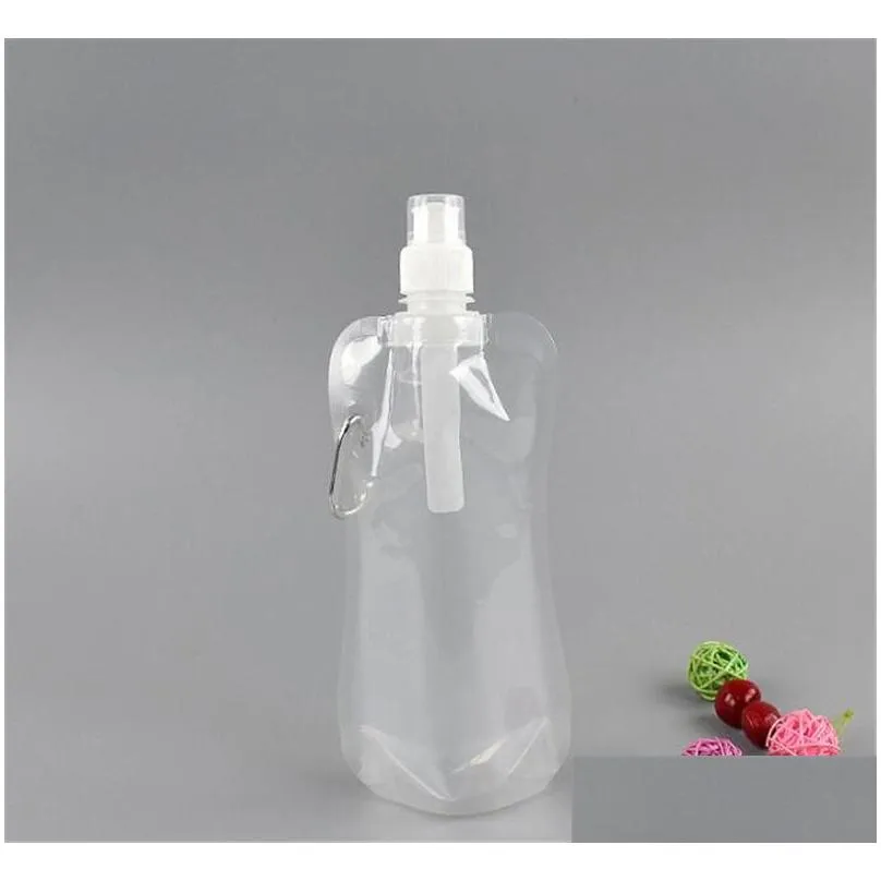 foldable water bag 480ml portable water bag outdoor soport colorful folding sports bags drinkware bottle bag