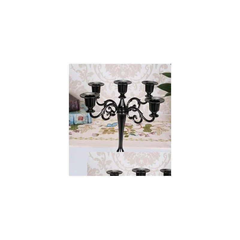 metal plated candle holders silver gold black 3 arms 5 arms zinc alloy high quality pillar for wedding candelabra candlestick holder