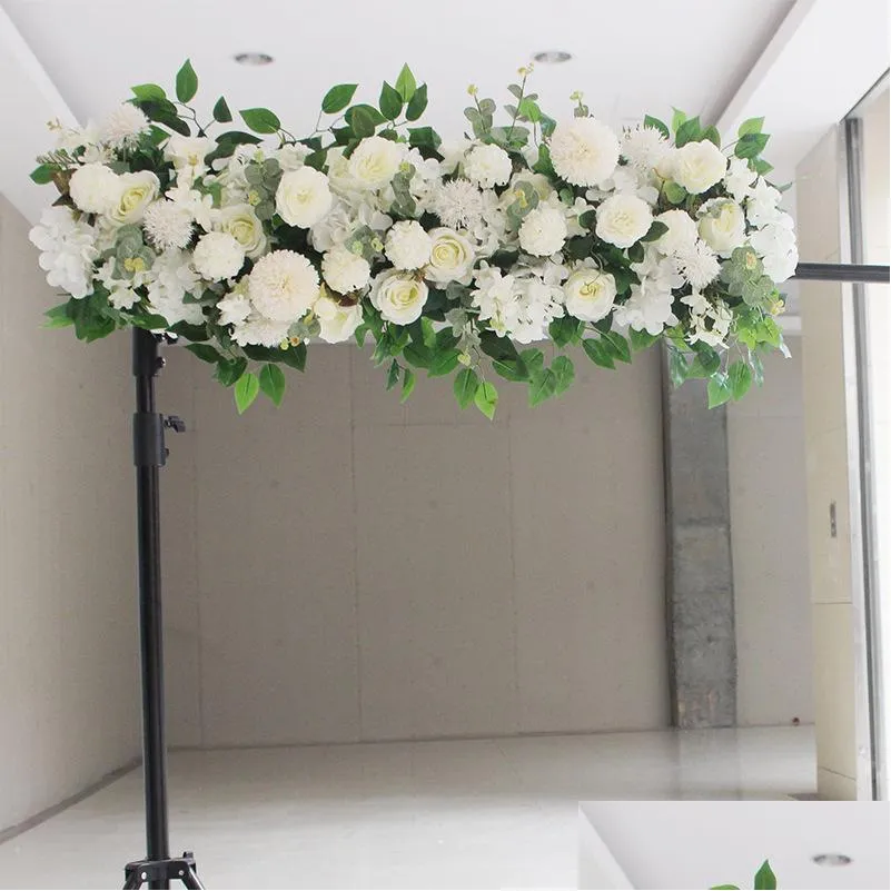 party decoration 50cm diy artificial flower row acanthosphere eucalyptus wedding home background decor flowers rose peony hydrangea plant