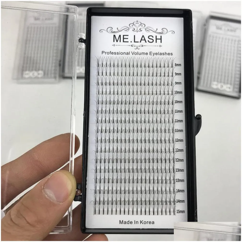 wholesale 10 trays 16 rows mixed 8 to 15mm premade volume lash fans 3d 4d 5d long stem fans eyelash extensions mink