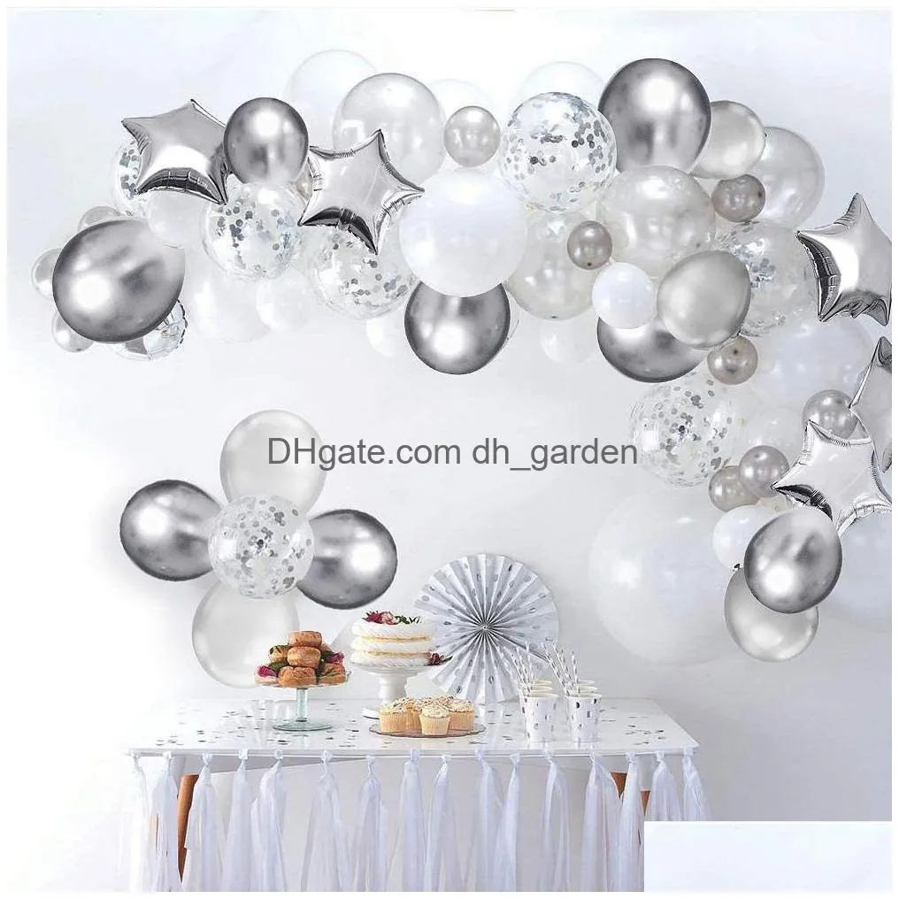 christmas party supplies metal silver chain classic series balloon set birthday decoration