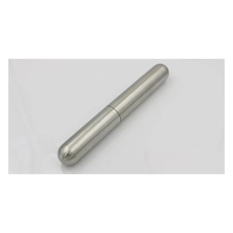 stainless steel silver cigar tube cylindrical metal portable single cigar box wire drawing sanding cigar accessories