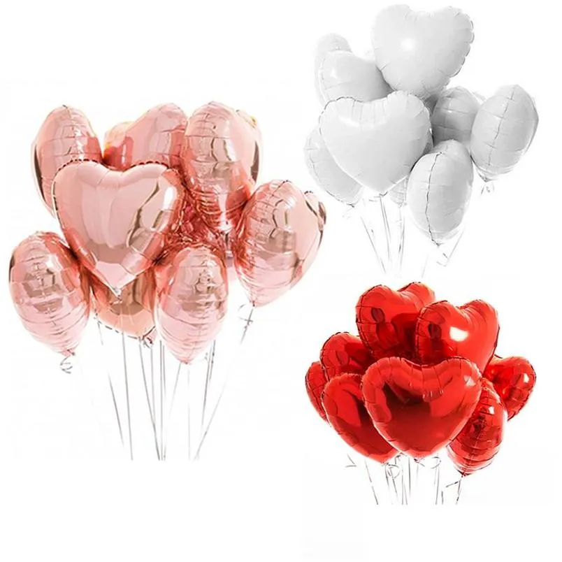 party decoration multi rose gold heart foil balloons confetti latex birthday baloons decorations kids adult wedding ballons