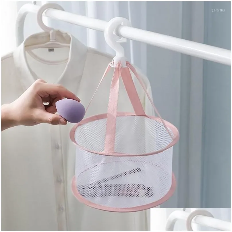 drying rack hanging basket beauty egg net bag hangable makeup brush storage organizer