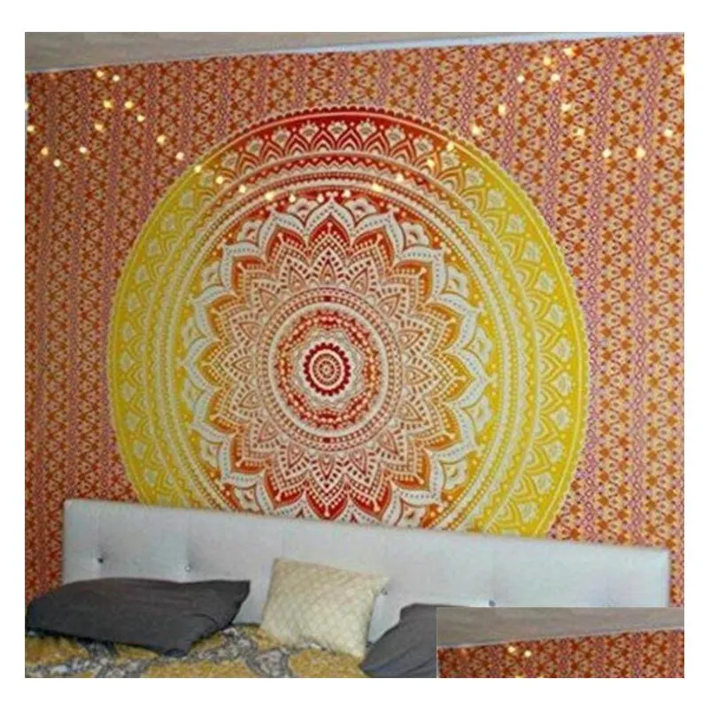 polyester wall hanging decor tapestry 21 designs bohemian mandala beach towels hippie throw map yoga mat shawl multifunctional bath